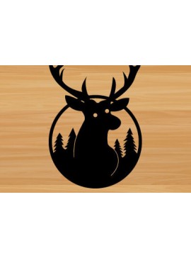 Intra απο ξύλο plywood 3mm-4mm πάχος - Deer Hunting File Cut Laser Art Wall Art  Δίασταση 40x50 cm INTRAFABR-67926102