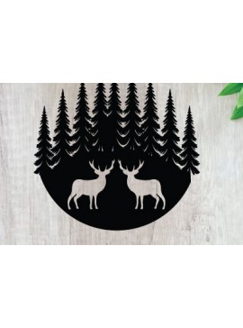 Intra απο ξύλο plywood 3mm-4mm πάχος - Κυνήγι ελαφιών Μεταλλικές επιγραφές Επιγραφές λέιζερ Δίασταση 40x50 cm INTRAFABR-91008817