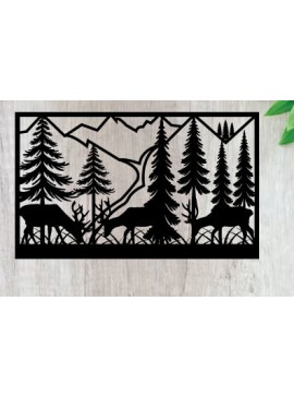 Intra απο ξύλο plywood 3mm-4mm πάχος - Κυνήγι ελαφιών Μεταλλικές επιγραφές Επιγραφές λέιζερ Δίασταση 40x50 cm INTRAFABR-91007154