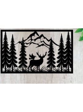 Intra απο ξύλο plywood 3mm-4mm πάχος - Κυνήγι ελαφιών Μεταλλικές επιγραφές Επιγραφές λέιζερ Δίασταση 40x50 cm INTRAFABR-91009869