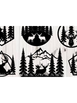 Intra απο ξύλο plywood 3mm-4mm πάχος - Κυνήγι ελαφιών Μεταλλικές επιγραφές Επιγραφές λέιζερ Δίασταση 40x50 cm INTRAFABR-97384750