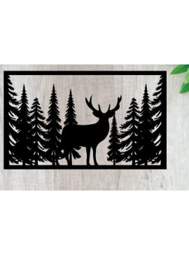 Intra απο ξύλο plywood 3mm-4mm πάχος - Κυνήγι ελαφιών Μεταλλικές επιγραφές Επιγραφές λέιζερ Δίασταση 40x50 cm INTRAFABR-91007403