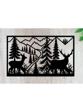 Intra απο ξύλο plywood 3mm-4mm πάχος - Κυνήγι ελαφιών Μεταλλικές επιγραφές Επιγραφές λέιζερ Δίασταση 40x50 cm INTRAFABR-91007018