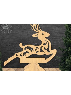 Σετ των 2 Intra απο ξύλο plywood 3mm-4mm πάχος - Deer Laser Cut Decor Home  1 Δίασταση 20x20 cm INTRAFABR-112342242