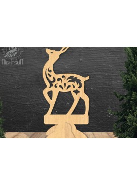 Σετ των 2 Intra απο ξύλο plywood 3mm-4mm πάχος - Deer Laser Cut Decor Home  3 Δίασταση 20x20 cm INTRAFABR-112342327