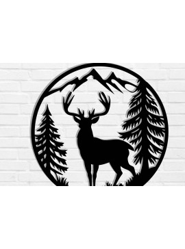 Intra απο ξύλο plywood 3mm-4mm πάχος - Deer Laser Cut Decor Wall , DXF Δίασταση 40x50 cm INTRAFABR-119797433