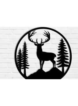 Intra απο ξύλο plywood 3mm-4mm πάχος - Deer Laser Cut Decor Wall , DXF Δίασταση 40x50 cm INTRAFABR-119823581