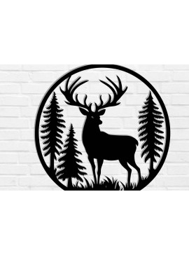 Intra απο ξύλο plywood 3mm-4mm πάχος - Deer Laser Cut Decor Wall , DXF Δίασταση 40x50 cm INTRAFABR-119796232