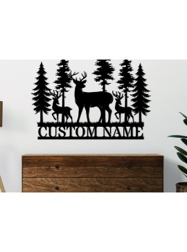 Σετ των 2 Intra απο ξύλο plywood 3mm-4mm πάχος - Ελάφια μεταλλικά σημάδια Δίασταση 3600x3600 cm INTRAFABR-111473298