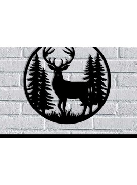 Intra απο ξύλο plywood 3mm-4mm πάχος - Deer Metal Art Wall Art Cut Laser Δίασταση 40x50 cm INTRAFABR-119527100