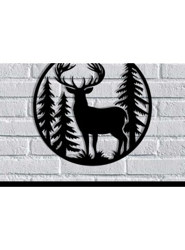 Intra απο ξύλο plywood 3mm-4mm πάχος - Deer Metal Art Wall Art Cut Laser Δίασταση 40x50 cm INTRAFABR-119526099