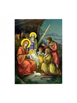 Σετ των 2 Εικόνα Ορθοδοξίας με περίγραμμα χρυσό σε ξύλο Φλαμουρίας  με  βάση Εικόνα Γέννηση του Χριστού Χειροποίητη Ελληνορθόδοξη , Κρεμαστή πλάκα βυζαντινής τέχνης, χριστιανική τέχνη Διάσταση 10x7 cm (3,9 x 2,8 ίντσες) INTRAEK-670824