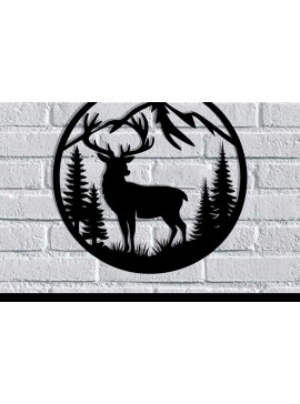 Intra απο ξύλο plywood 3mm-4mm πάχος - Deer Metal Art Wall Art Cut Laser Δίασταση 40x50 cm INTRAFABR-119526341