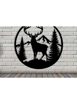 Intra απο ξύλο plywood 3mm-4mm πάχος - Deer Metal Art Wall Art Cut Laser Δίασταση 40x50 cm INTRAFABR-119526395