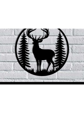Intra απο ξύλο plywood 3mm-4mm πάχος - Deer Metal Art Wall Art Cut Laser Δίασταση 40x50 cm INTRAFABR-119526717