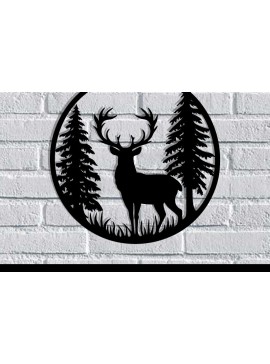 Intra απο ξύλο plywood 3mm-4mm πάχος -  κοπής με λέιζερ μεταλλικού τοίχου Deer Δίασταση 40x50 cm INTRAFABR-119526620