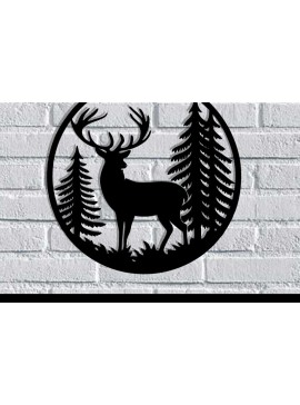 Intra απο ξύλο plywood 3mm-4mm πάχος -  κοπής με λέιζερ μεταλλικού τοίχου Deer Δίασταση 40x50 cm INTRAFABR-119526837