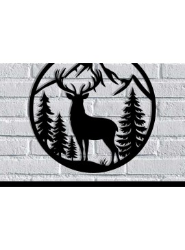 Intra απο ξύλο plywood 3mm-4mm πάχος - Deer Metal Art Wall Art Cut Laser Δίασταση 40x50 cm INTRAFABR-119526036