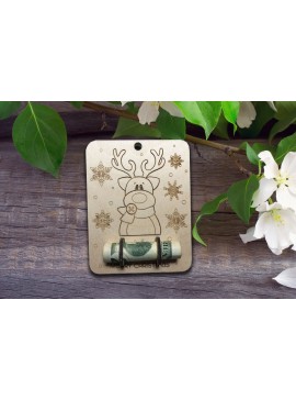 Σετ των 2 Intra απο ξύλο plywood 3mm-4mm πάχος - Κάτοχος χρημάτων ελαφιού Δίασταση 20x20 cm INTRAFABR-38013618