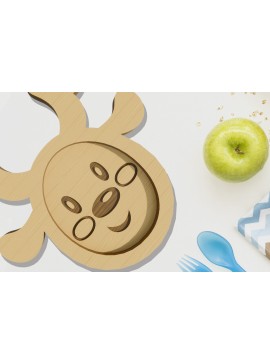 Intra απο ξύλο plywood 3mm-4mm πάχος - Ελάφια . Παιδικό πιάτο κοπής με λέιζερ Δίασταση 30x20 cm INTRAFABR-79049377