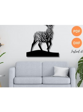 Intra απο ξύλο plywood 3mm-4mm πάχος -  κοπής με λέιζερ Deer Wall Art  DFX Δίασταση 40x50 cm INTRAFABR-109923604