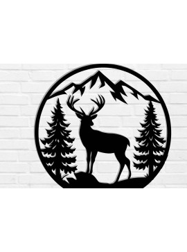 Intra απο ξύλο plywood 3mm-4mm πάχος - Deer Wall Decor Cut Laser , Dxf Files Δίασταση 40x50 cm INTRAFABR-119797237