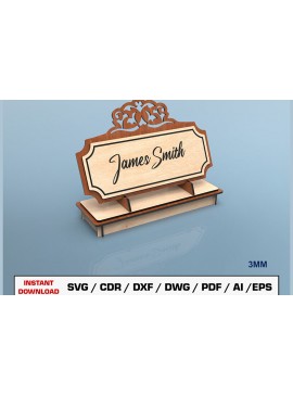 Σετ των 2 Intra απο ξύλο plywood 3mm-4mm πάχος -  κοπής λέιζερ πινακίδας γραφείου Δίασταση 30x20 cm INTRAFABR-105210902