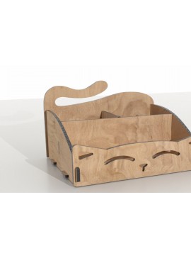Intra απο ξύλο plywood 3mm-4mm πάχος - Desk Organizer Cat  Laser Cut Files Δίασταση 30x20 cm INTRAFABR-114208050