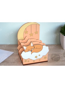 Σετ των 2 Intra απο ξύλο plywood 3mm-4mm πάχος - Οργανωτής γραφείου | Αλεπού |  CNC Δίασταση 30x20 cm INTRAFABR-112656389