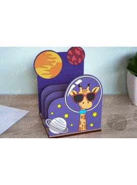 Σετ των 2 Intra απο ξύλο plywood 3mm-4mm πάχος - Οργανωτής γραφείου | Καμηλοπάρδαλη |  CNC Δίασταση 30x20 cm INTRAFABR-112656254