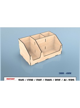 Σετ των 2 Intra απο ξύλο plywood 3mm-4mm πάχος - Desk Organizer  κοπής με λέιζερ Δίασταση 20x20 cm INTRAFABR-105201067