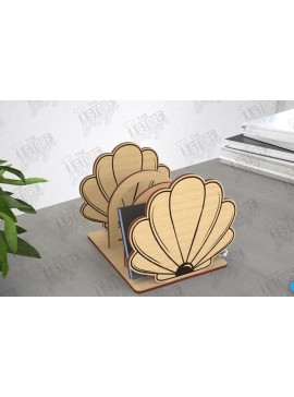 Σετ των 2 Intra απο ξύλο plywood 3mm-4mm πάχος - Οργανωτής γραφείου | Σχήμα κοχυλιού | CNC Δίασταση 30x20 cm INTRAFABR-113932618