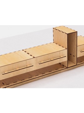 Intra απο ξύλο plywood 3mm-4mm πάχος - Ράφι γραφείου με συρτάρια  με λέιζερ Δίασταση 30x20 cm INTRAFABR-118216117