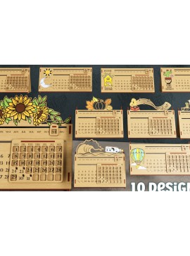 Σετ των 2 Intra απο ξύλο plywood 3mm-4mm πάχος - Πακέτο Διαρκούς Ημερολογίου Επιτραπέζιου υπολογιστή | CNC Δίασταση 20x20 cm INTRAFABR-112680019