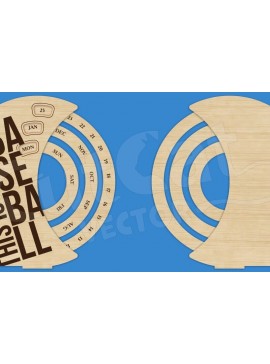 Σετ των 3 Intra απο ξύλο plywood 3mm-4mm πάχος - Επιτραπέζιο Διαρκές Ημερολόγιο για Μπέιζμπολ Δίασταση 4x4 cm INTRAFABR-119828987