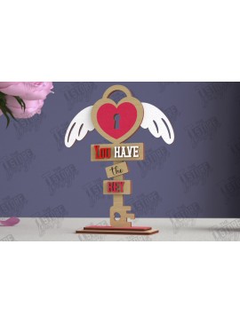 Σετ των 2 Intra απο ξύλο plywood 3mm-4mm πάχος - Επιτραπέζιο Πινακίδα κατεύθυνσης Αγίου Βαλεντίνου|CNC Δίασταση 20x20 cm INTRAFABR-112629861