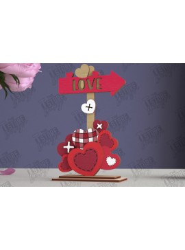 Σετ των 2 Intra απο ξύλο plywood 3mm-4mm πάχος - Επιτραπέζιο Πινακίδα κατεύθυνσης Αγίου Βαλεντίνου|CNC Δίασταση 20x20 cm INTRAFABR-112629846