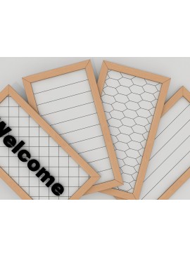 Intra απο ξύλο plywood 3mm-4mm πάχος - Diamond Honeycomb Lines με κοψίματα πλαισίου Δίασταση 30x20 cm INTRAFABR-39086974