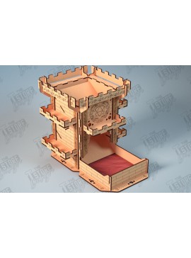 Σετ των 2 Intra απο ξύλο plywood 3mm-4mm πάχος - Πύργος Ζαριών | Επιτραπέζιο παιχνίδι | Παιχνίδι με ζάρια |DND Δίασταση 15x15 cm INTRAFABR-118475860