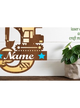 Σετ των 2 Intra απο ξύλο plywood 3mm-4mm πάχος - Digger Capital Monogram Letter J  Δίασταση 30x20 cm INTRAFABR-72627294