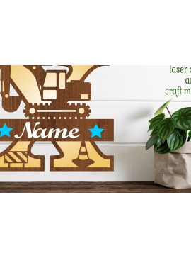 Intra απο ξύλο plywood 3mm-4mm πάχος - Digger Capital Monogram Letter X  Δίασταση 30x20 cm INTRAFABR-72627710