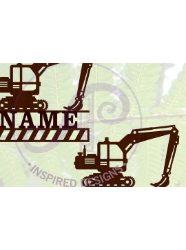 Σετ των 2 Intra απο ξύλο plywood 3mm-4mm πάχος - Digger Name Sign  Cut File Δίασταση 30x20 cm INTRAFABR-65796176