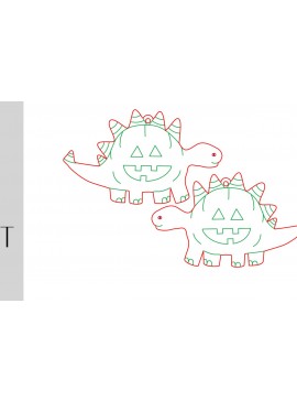 Σετ των 3 Intra απο ξύλο plywood 3mm-4mm πάχος - Σκουλαρίκια Dino Halloween Δίασταση 3x3 cm INTRAFABR-36958334