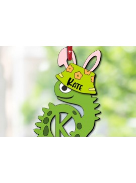 Σετ των 3 Intra απο ξύλο plywood 3mm-4mm πάχος - Dino Letter K Πασχαλινό Καλάθι Όνομα Ετικέτα  Δίασταση 6x6 cm INTRAFABR-112229452