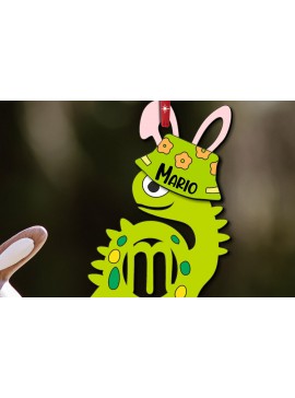 Σετ των 3 Intra απο ξύλο plywood 3mm-4mm πάχος - Dino Letter M Πασχαλινή Κρεμάστρα  Δίασταση 6x6 cm INTRAFABR-112234011