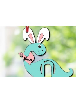 Σετ των 3 Intra απο ξύλο plywood 3mm-4mm πάχος - Dino Letter N Πασχαλινό καλάθι Όνομα Ετικέτα  Δίασταση 6x6 cm INTRAFABR-112399776