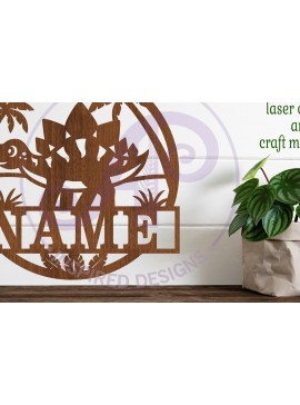 Σετ των 2 Intra απο ξύλο plywood 3mm-4mm πάχος - Σήμα ονόματος Dino Stegosaurus  Laser Cut Δίασταση 30x20 cm INTRAFABR-99848395