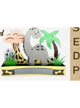 Σετ των 3 Intra απο ξύλο plywood 3mm-4mm πάχος - Dinosaur Card Cut File Paper Cut Dino Δίασταση 20x20 cm INTRAFABR-102147713