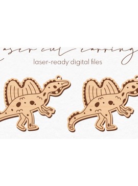 Σετ των 3 Intra απο ξύλο plywood 3mm-4mm πάχος -  κοπής με λέιζερ σκουλαρίκια Dinosaur Δίασταση 3x3 cm INTRAFABR-75612923