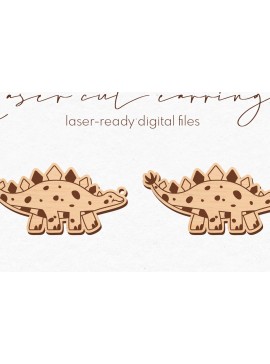 Σετ των 3 Intra απο ξύλο plywood 3mm-4mm πάχος -  με λέιζερ σκουλαρίκια δεινοσαύρων Δίασταση 3x3 cm INTRAFABR-69772771